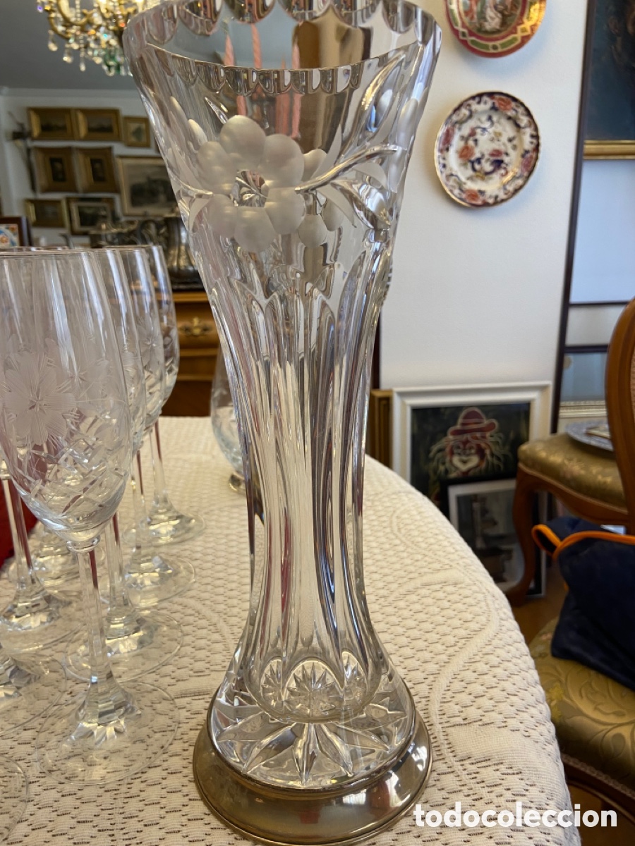 Antig&uuml;edades: Juego de copas de cristal talladas - Foto 8