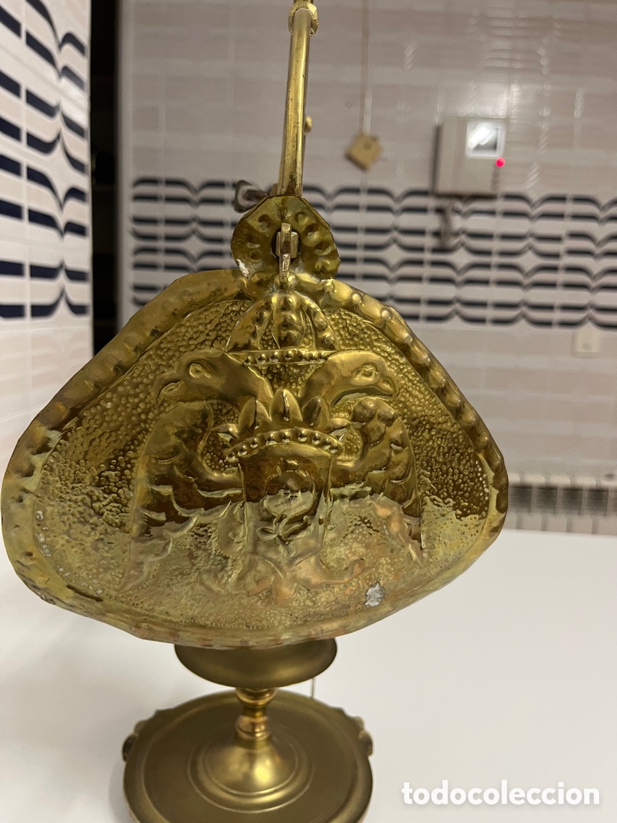 Antig&uuml;edades: L&aacute;mpara de aceite en bronce - Foto 4