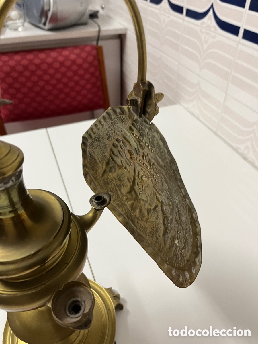 Antig&uuml;edades: L&aacute;mpara de aceite en bronce - Foto 10