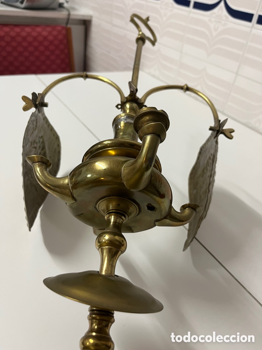 Antig&uuml;edades: L&aacute;mpara de aceite en bronce - Foto 11