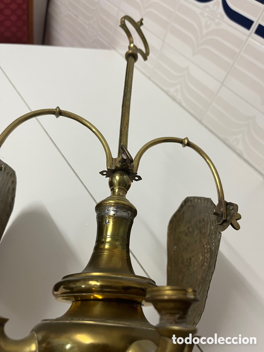 Antig&uuml;edades: L&aacute;mpara de aceite en bronce - Foto 13