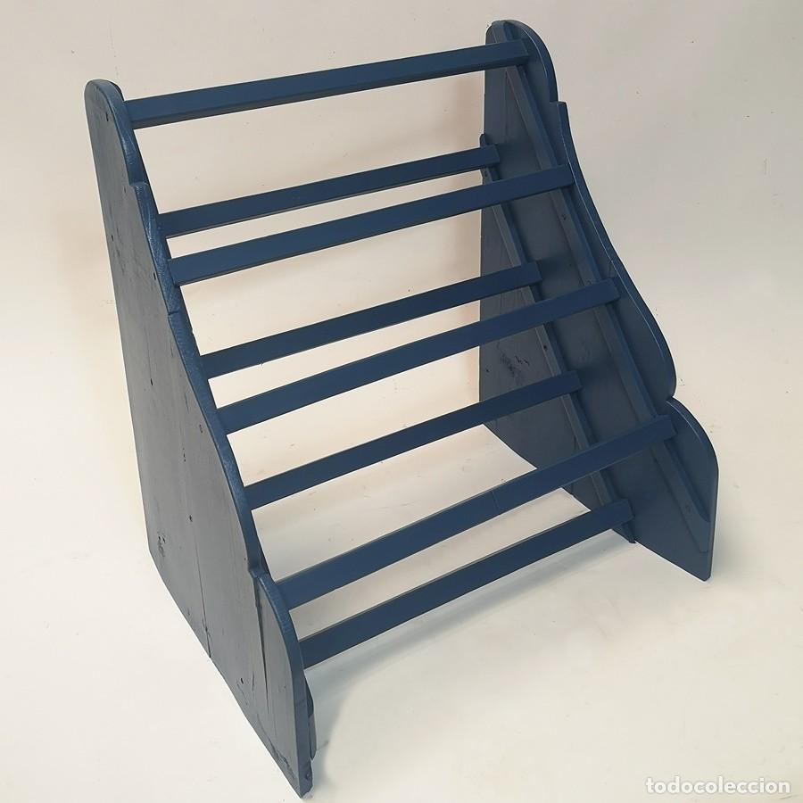 Antig&uuml;edades: Zapatero de Madera Azul - Foto 2