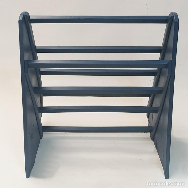 Antig&uuml;edades: Zapatero de Madera Azul - Foto 5