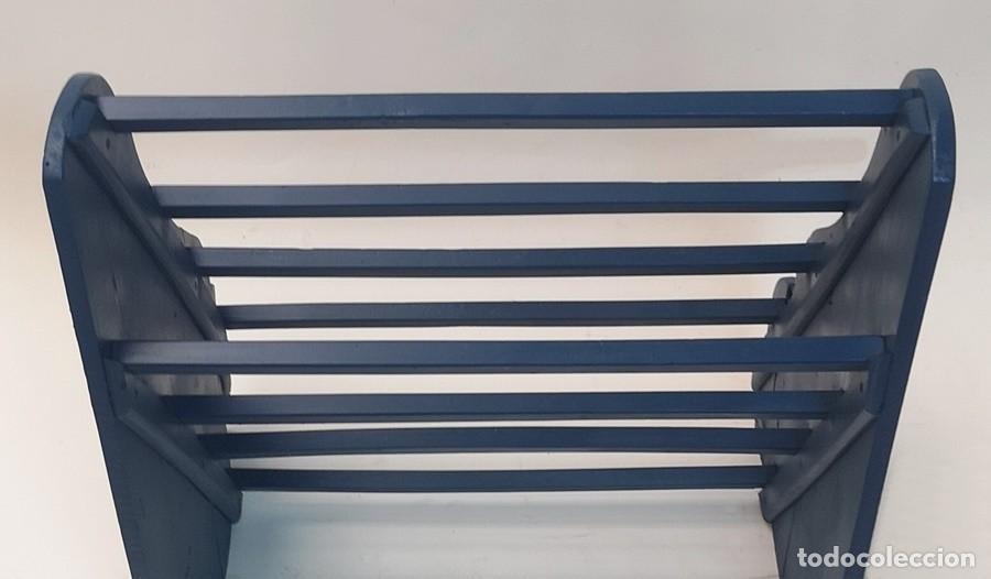 Antig&uuml;edades: Zapatero de Madera Azul - Foto 6
