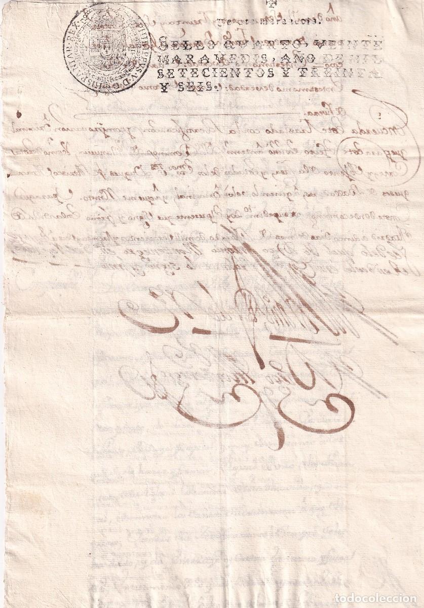 Antig&uuml;edades: Documento eclesi&aacute;stico y notarial efectuada en Vigo en el a&ntilde;o 1736 - Foto 2