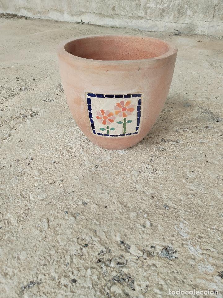 Antig&uuml;edades: macetero de ceramica con mosaico - Foto 6
