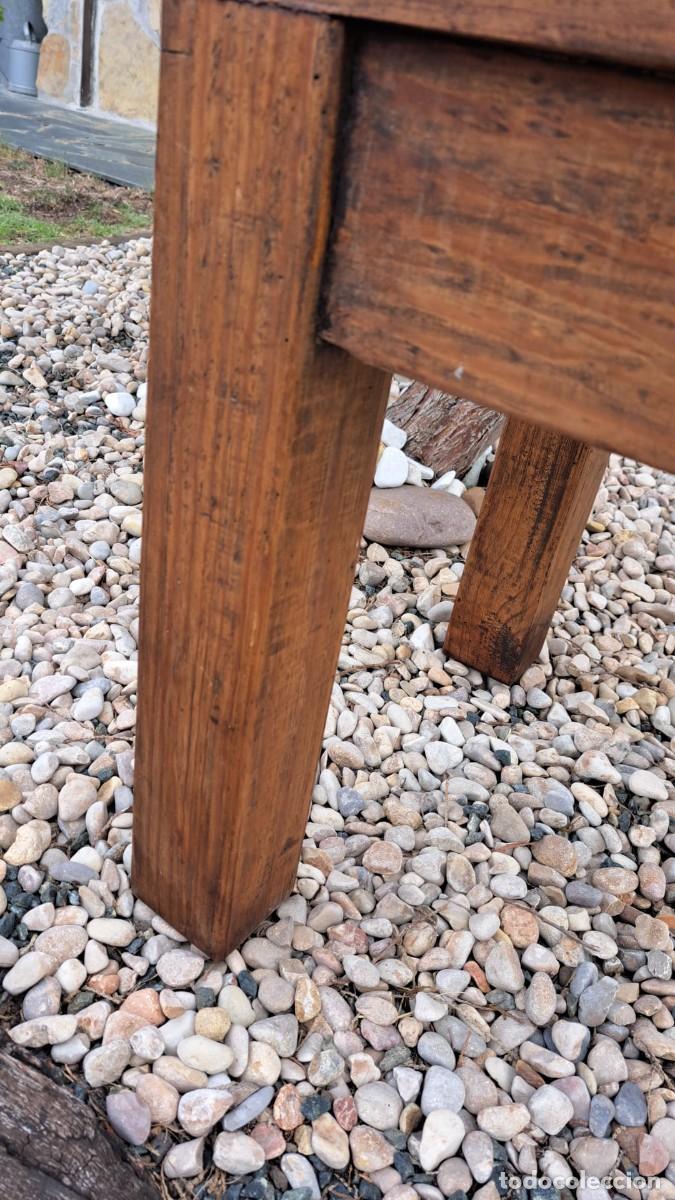 Antig&uuml;edades: Mesa AUXILIAR Madera Maciza Estilo Colonial R&uacute;stica - Foto 3