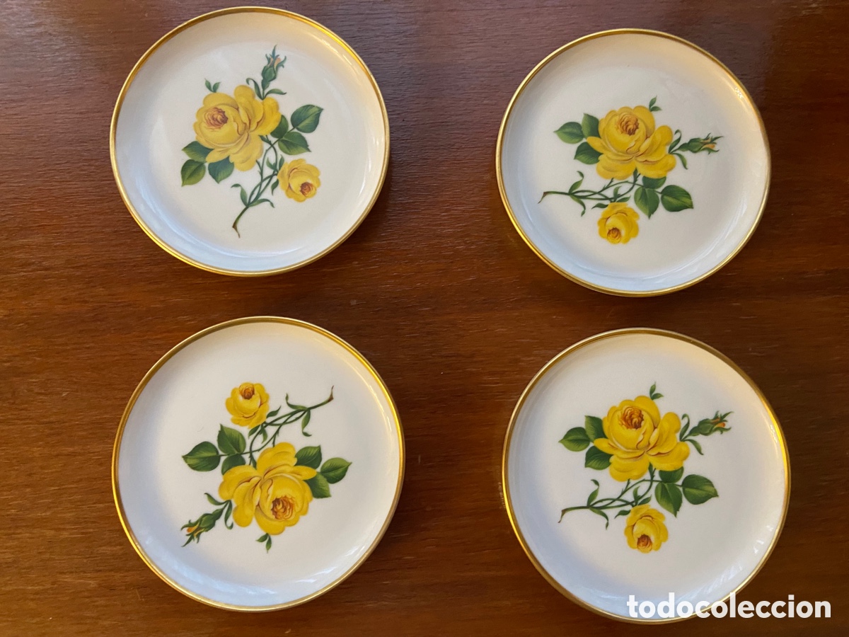 Antig&uuml;edades: 4 platitos de porcelana - Foto 1