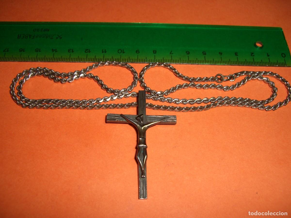 Antig&uuml;edades: CRUCIFIJO DE PLATA CON CADENA - Foto 8