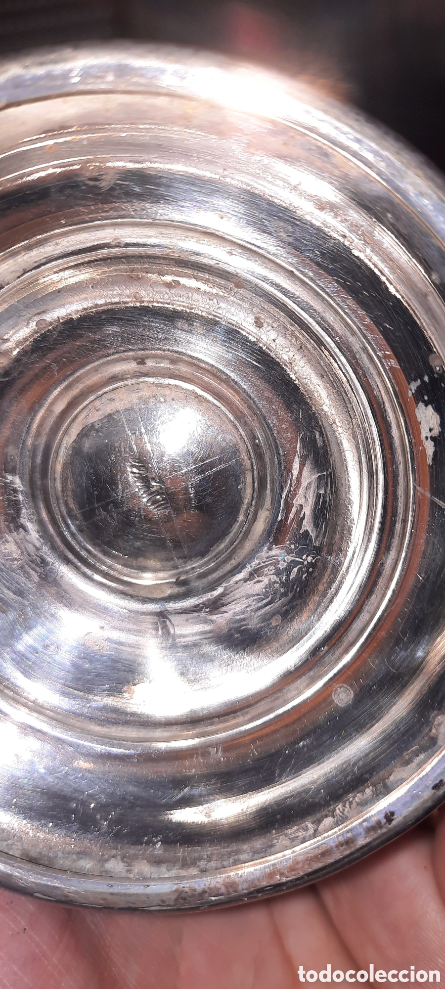 Antig&uuml;edades: Tibor con tapa plateado. 19cmt - Foto 2
