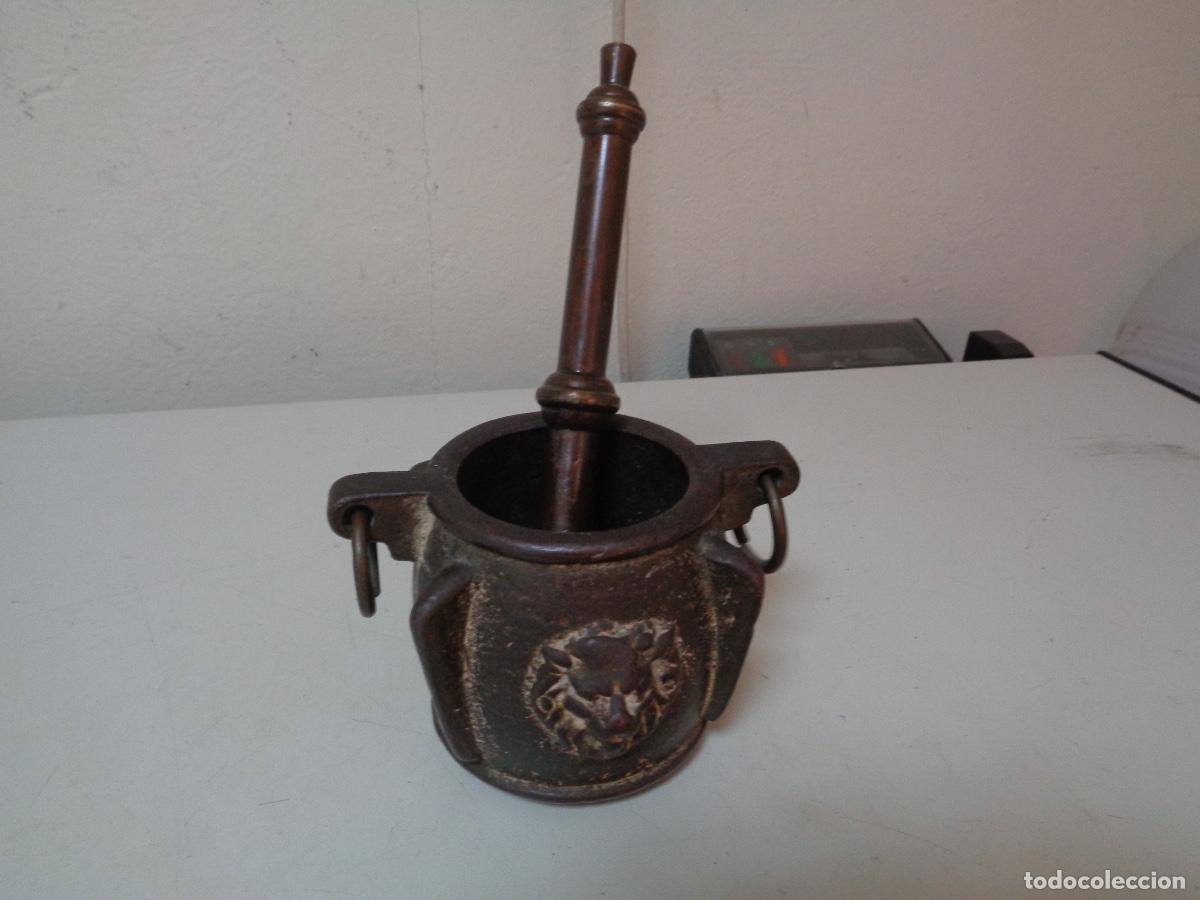 Antig&uuml;edades: almirez o mortero de bronce medieval, original pieza museo - Foto 1