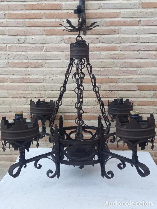 Antig&uuml;edades: GRAN LAMPARA EN HIERRO FORJADO. - Foto 5