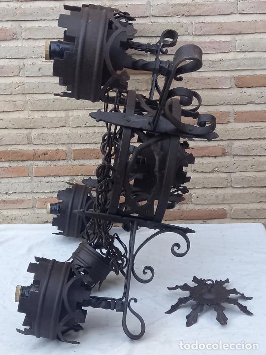 Antig&uuml;edades: GRAN LAMPARA EN HIERRO FORJADO. - Foto 9