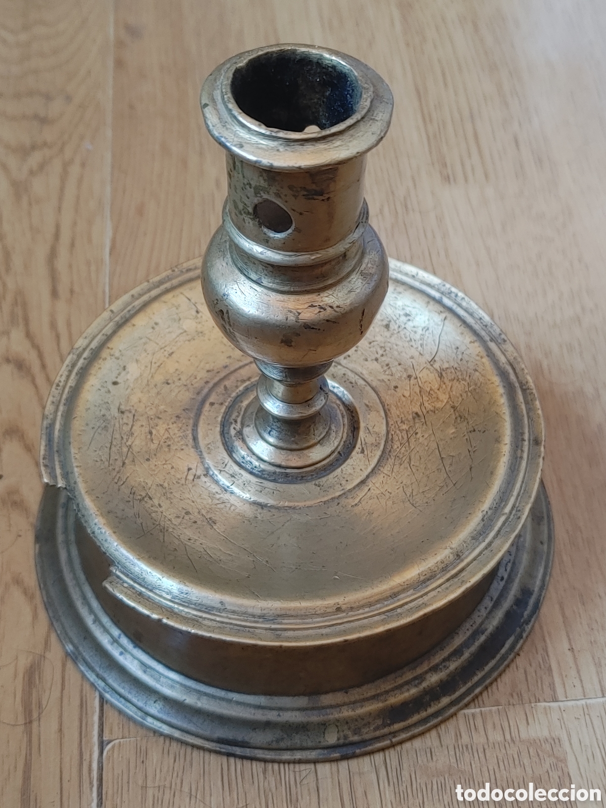 Antig&uuml;edades: Candelero de carrete en bronce. S. XVI. - Foto 5