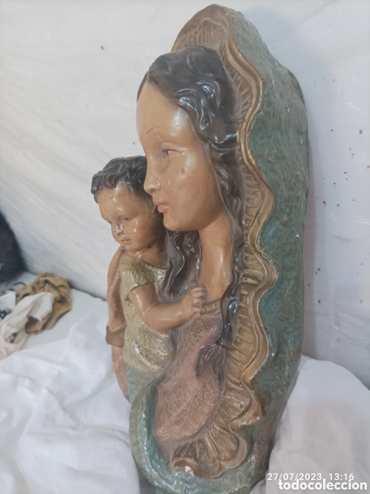 Antig&uuml;edades: Virgen Ni&ntilde;a estucada - Foto 2