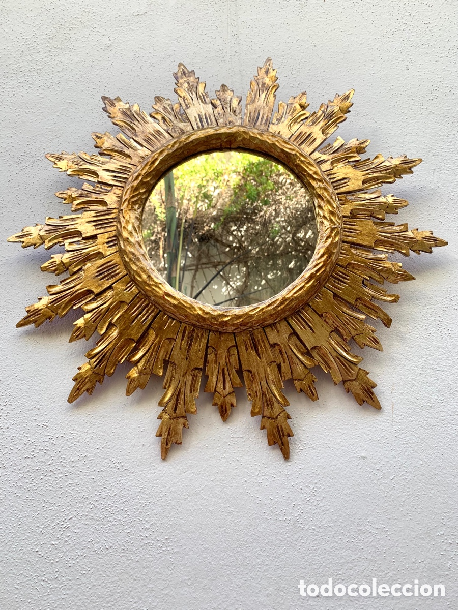 Antig&uuml;edades: ESPEJO SOL MADERA - Foto 2