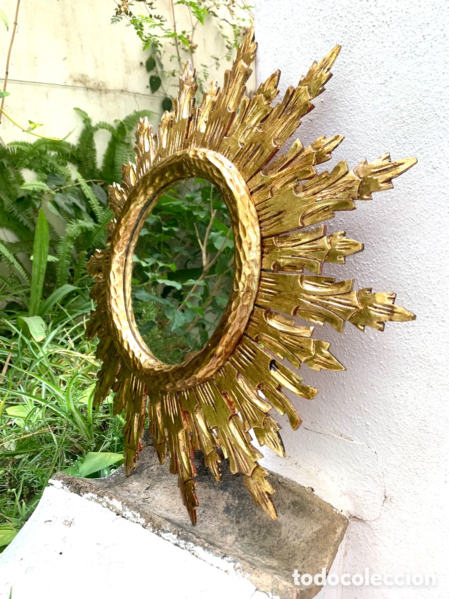 Antig&uuml;edades: ESPEJO SOL MADERA - Foto 3