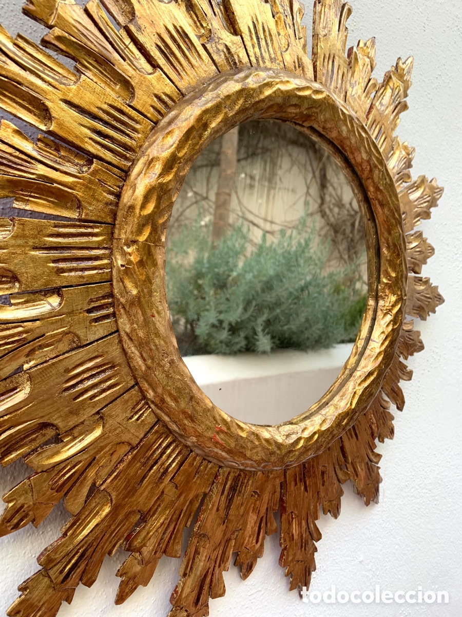 Antig&uuml;edades: ESPEJO SOL MADERA - Foto 4