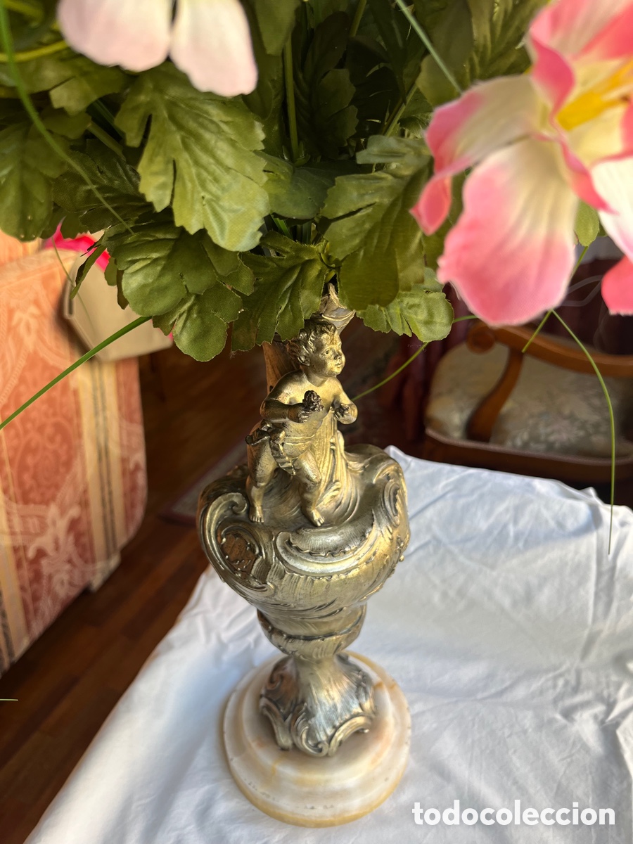 Antig&uuml;edades: Jarr&oacute;n Florero con base de m&aacute;rmol - Foto 1