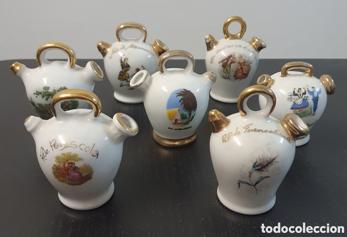 Antig&uuml;edades: 7 botijos peque&ntilde;os decorativos - Foto 1