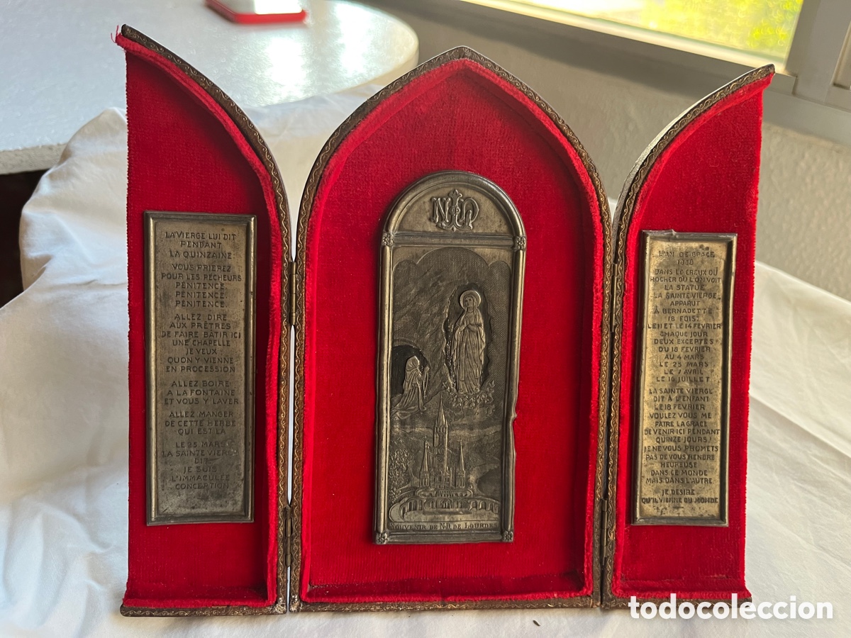 Antig&uuml;edades: Tr&iacute;ptico La Virgen de Lourdes - Foto 3