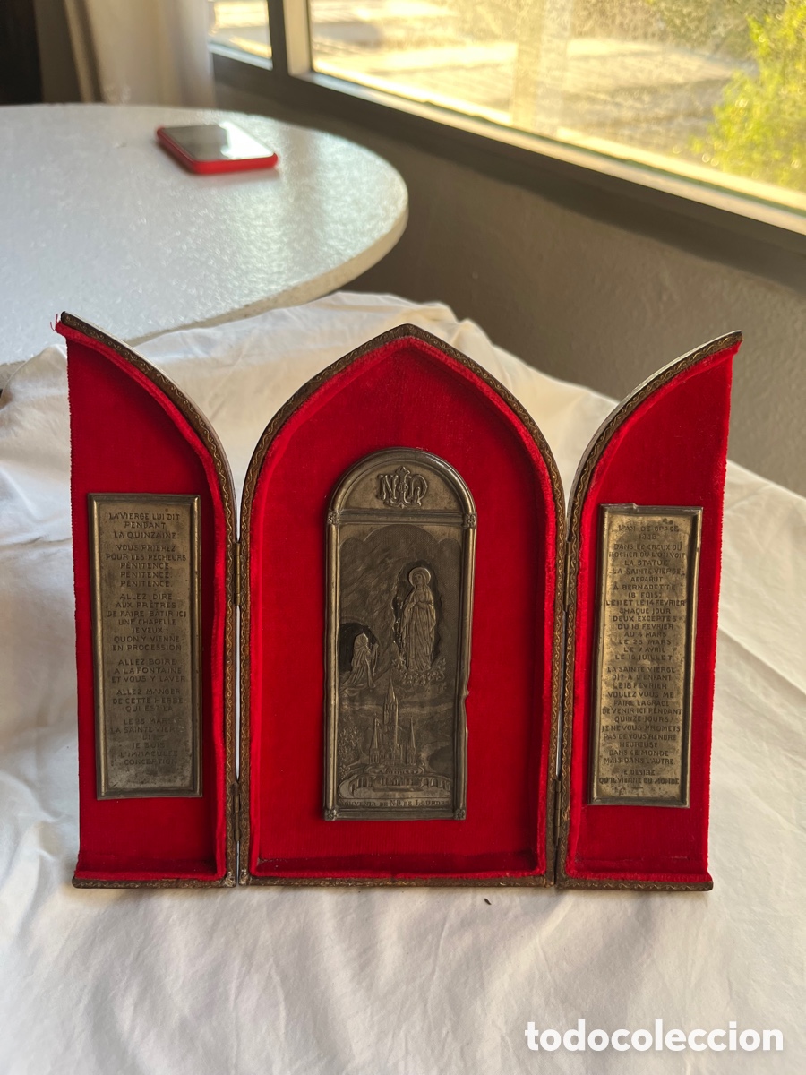 Antig&uuml;edades: Tr&iacute;ptico La Virgen de Lourdes - Foto 1