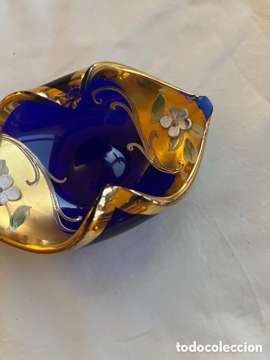 Antig&uuml;edades: Cuenco de cristal de Murano pintado a mano - Foto 4