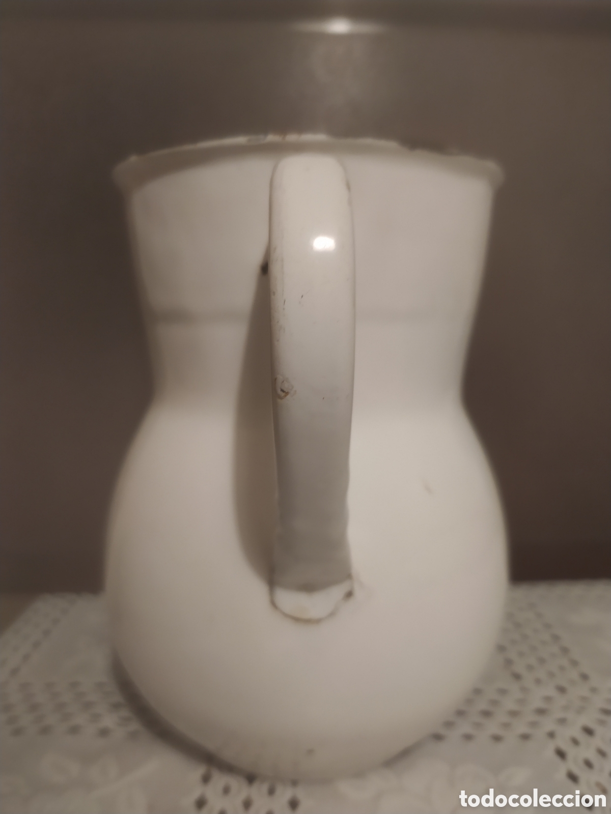 Antig&uuml;edades: Jarra de hierro esmaltado blanco - Foto 4