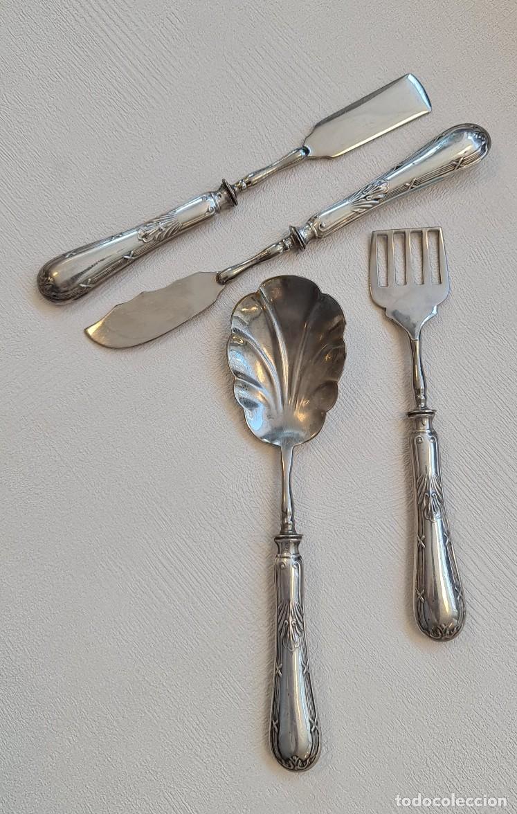Antig&uuml;edades: Servicio de postre plata XIX - Foto 2