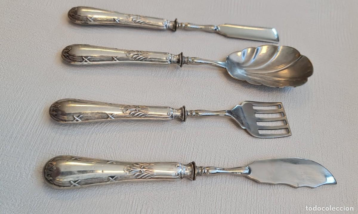 Antig&uuml;edades: Servicio de postre plata XIX - Foto 5