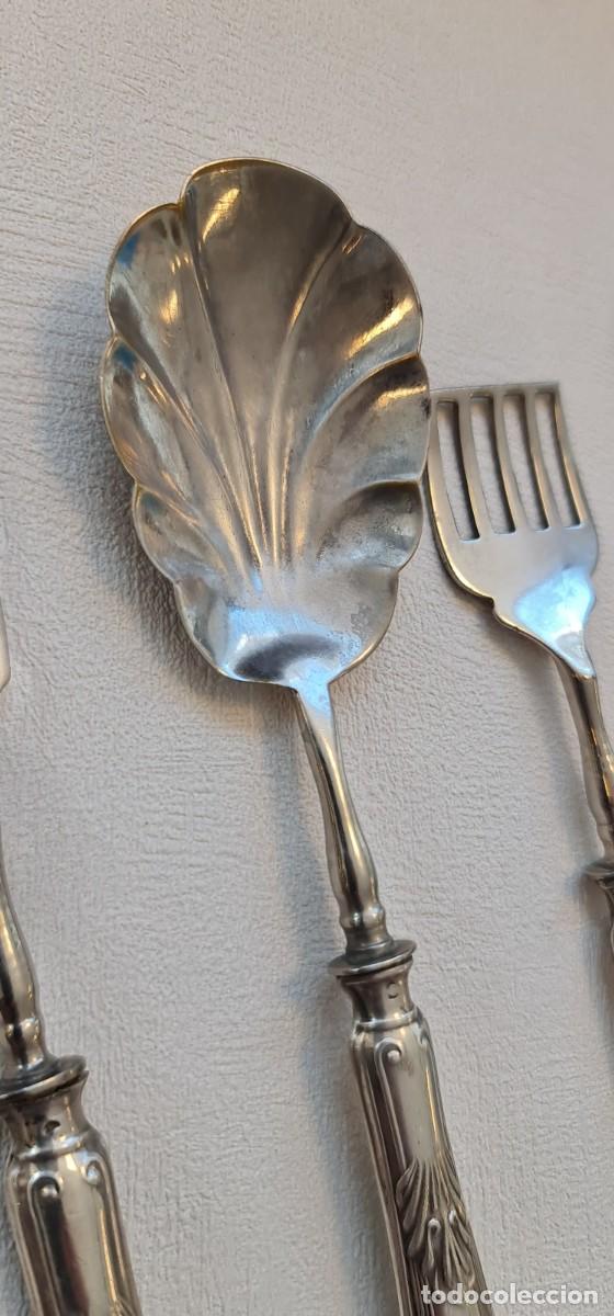 Antig&uuml;edades: Servicio de postre plata XIX - Foto 8