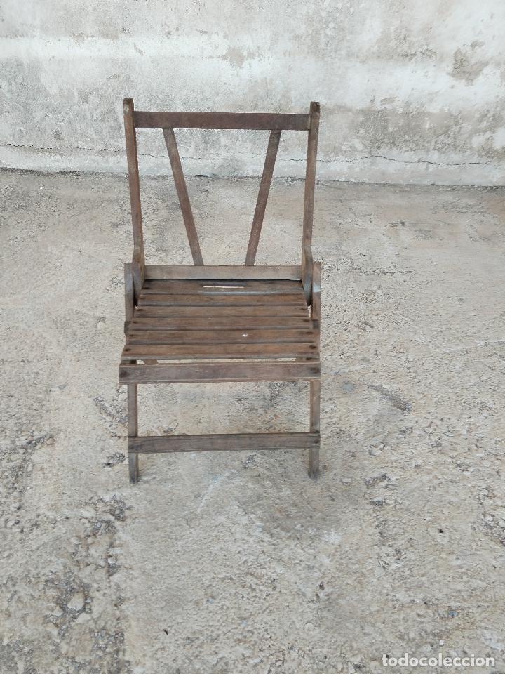 Antig&uuml;edades: antigua silla plegable - Foto 4