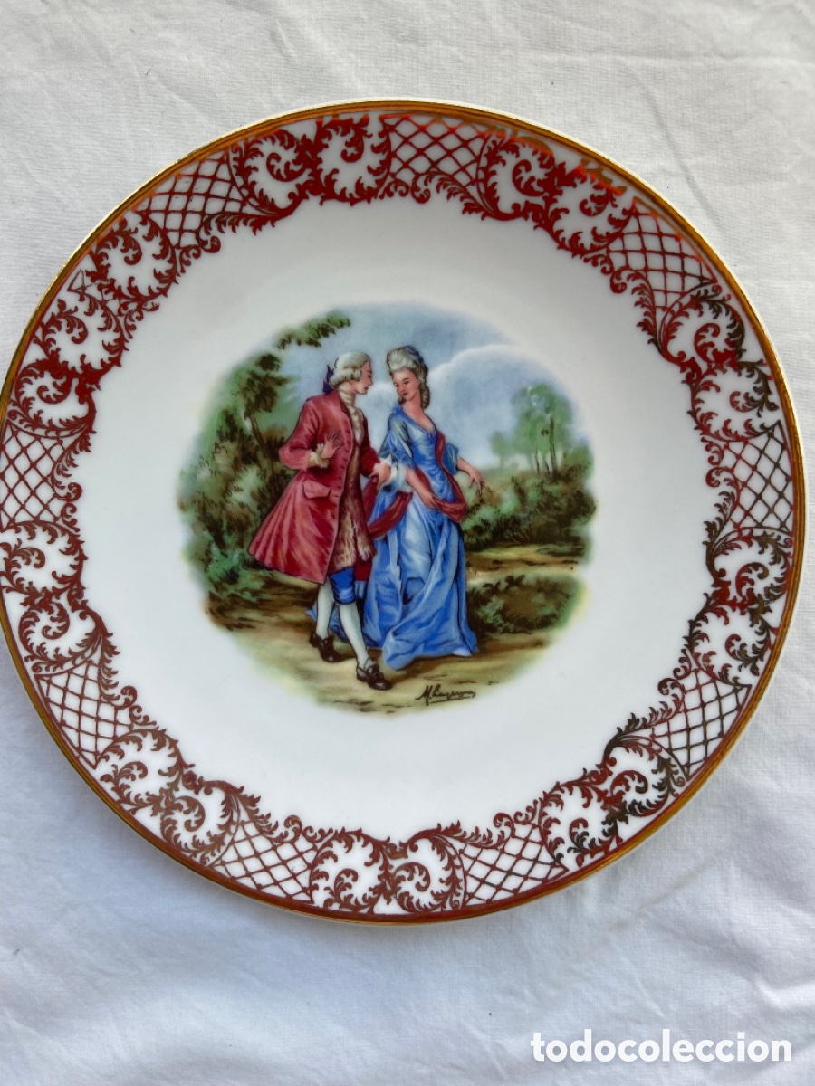 Antig&uuml;edades: Set de platos de porcelana - Foto 9