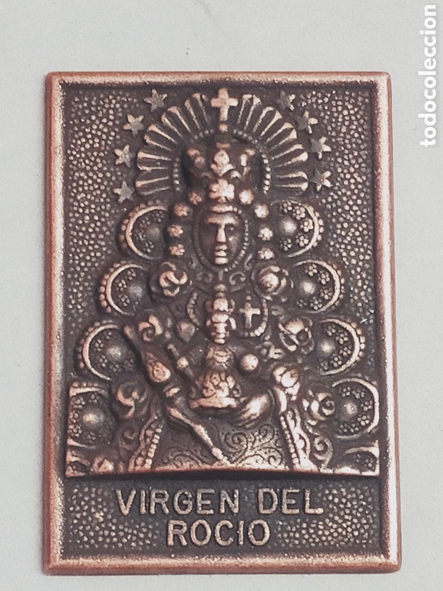 Antig&uuml;edades: PLACA DE VIRGEN DEL ROCIO EN METAL, COBRE? - Foto 2