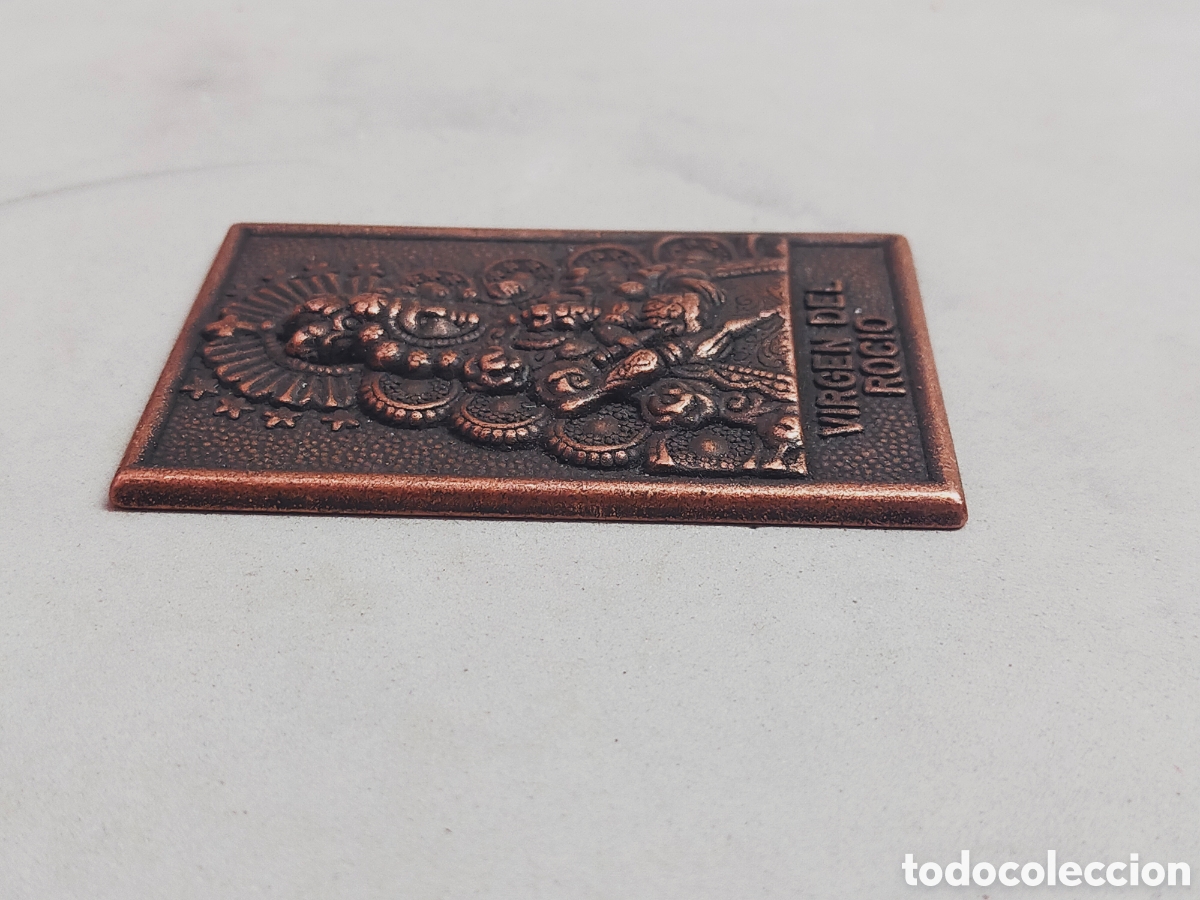 Antig&uuml;edades: PLACA DE VIRGEN DEL ROCIO EN METAL, COBRE? - Foto 4