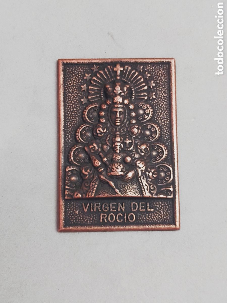 Antig&uuml;edades: PLACA DE VIRGEN DEL ROCIO EN METAL, COBRE? - Foto 1