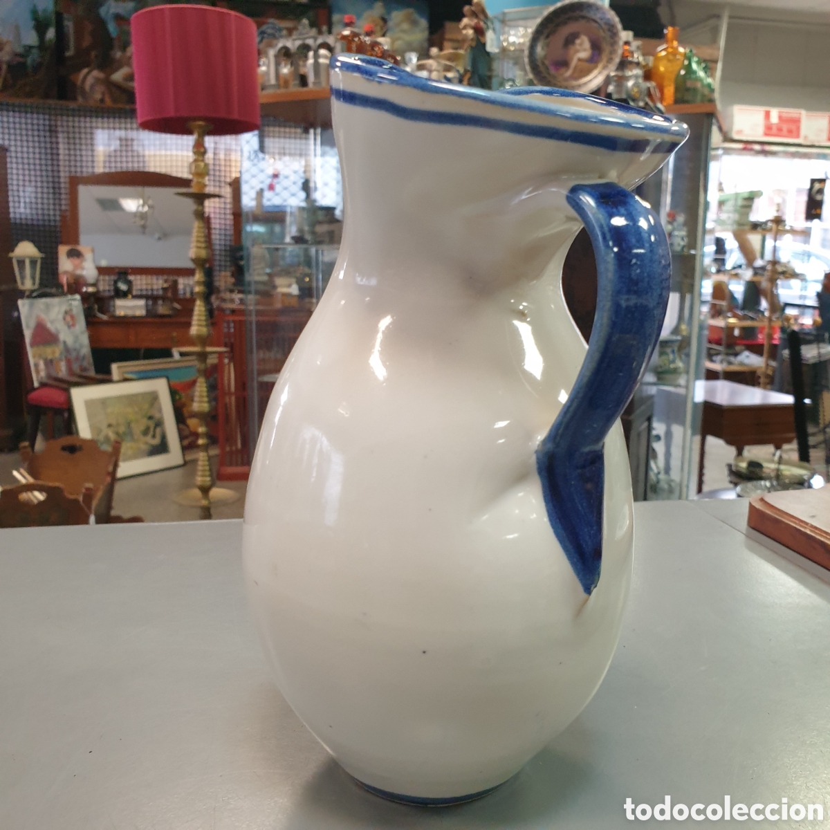 Antig&uuml;edades: Antigua jarra barro esmaltado - Foto 3