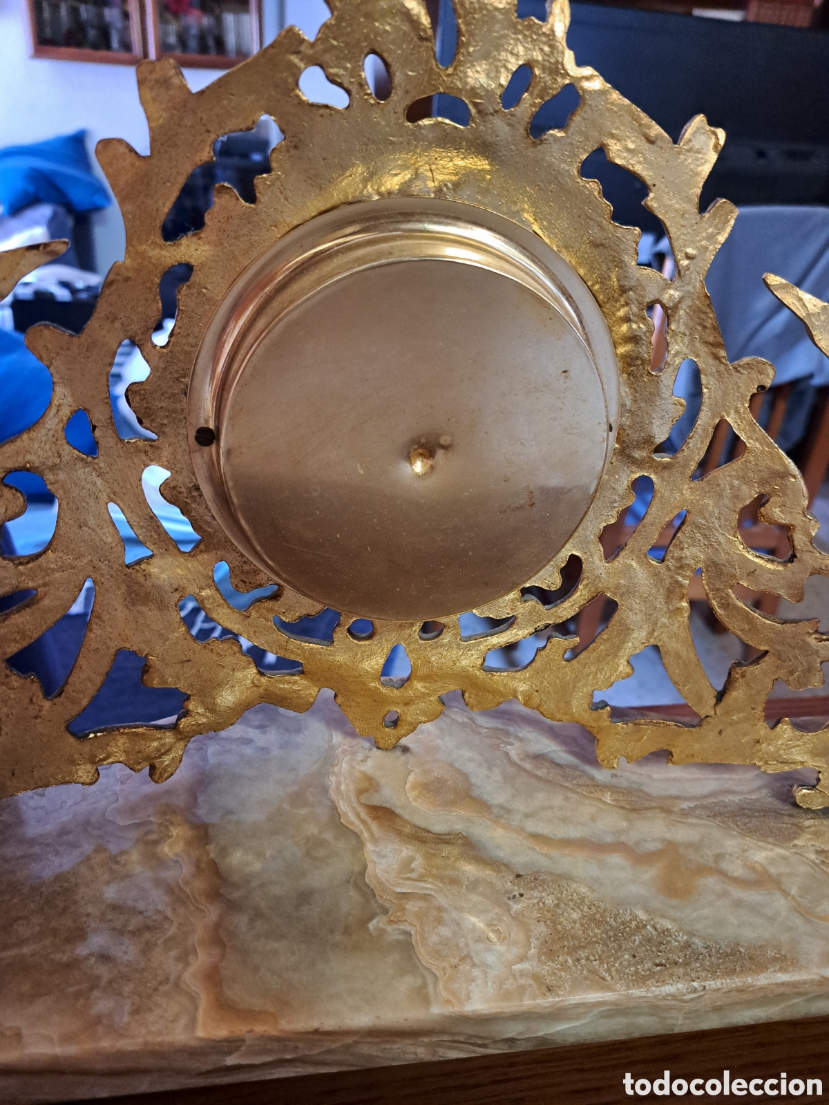 Antig&uuml;edades: Reloj y pareja de candelabros con base de marmol - Foto 5