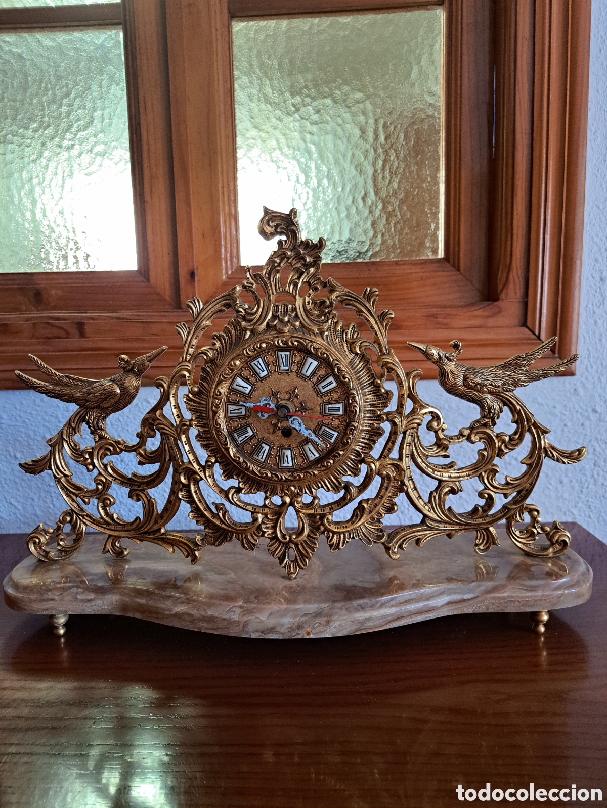 Antig&uuml;edades: Reloj y pareja de candelabros con base de marmol - Foto 1