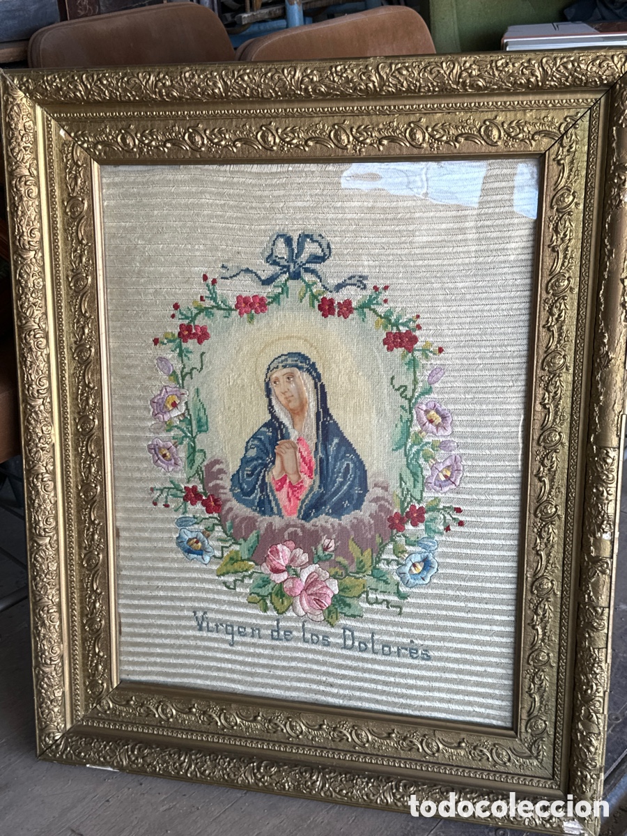 Antig&uuml;edades: Tapiz de la virgen de los dolores - Foto 1