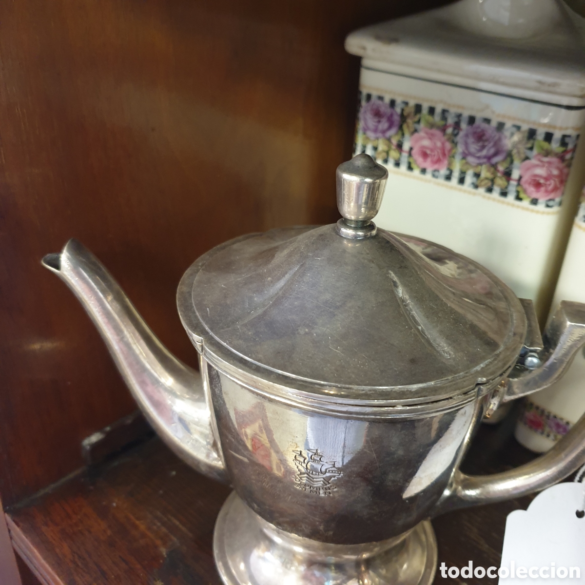 Antig&uuml;edades: Cafetera plateada - Foto 2