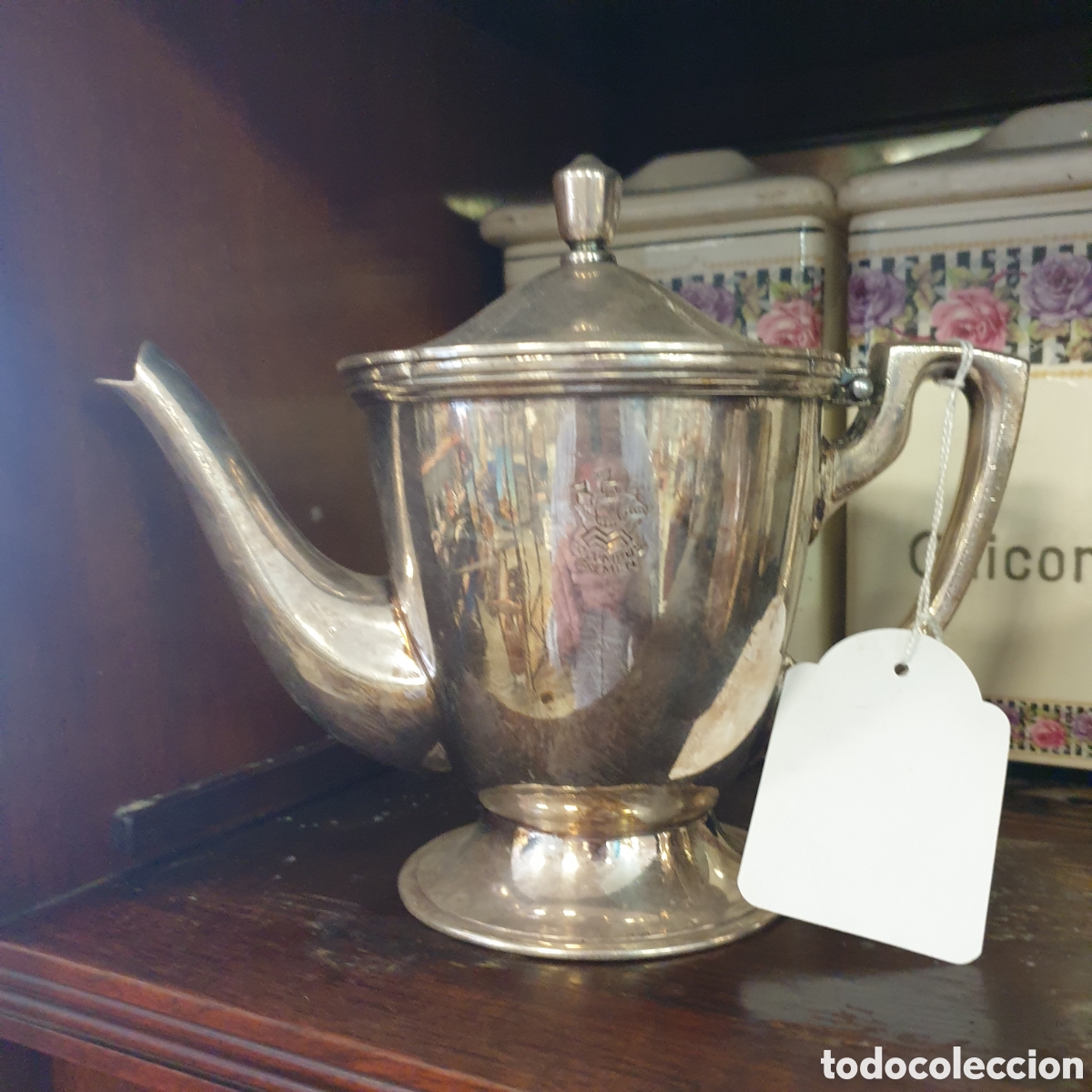 Antig&uuml;edades: Cafetera plateada - Foto 1