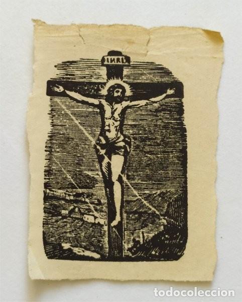 Antig&uuml;edades: Peque&ntilde;a hoja de papel con Crucificado - Foto 1