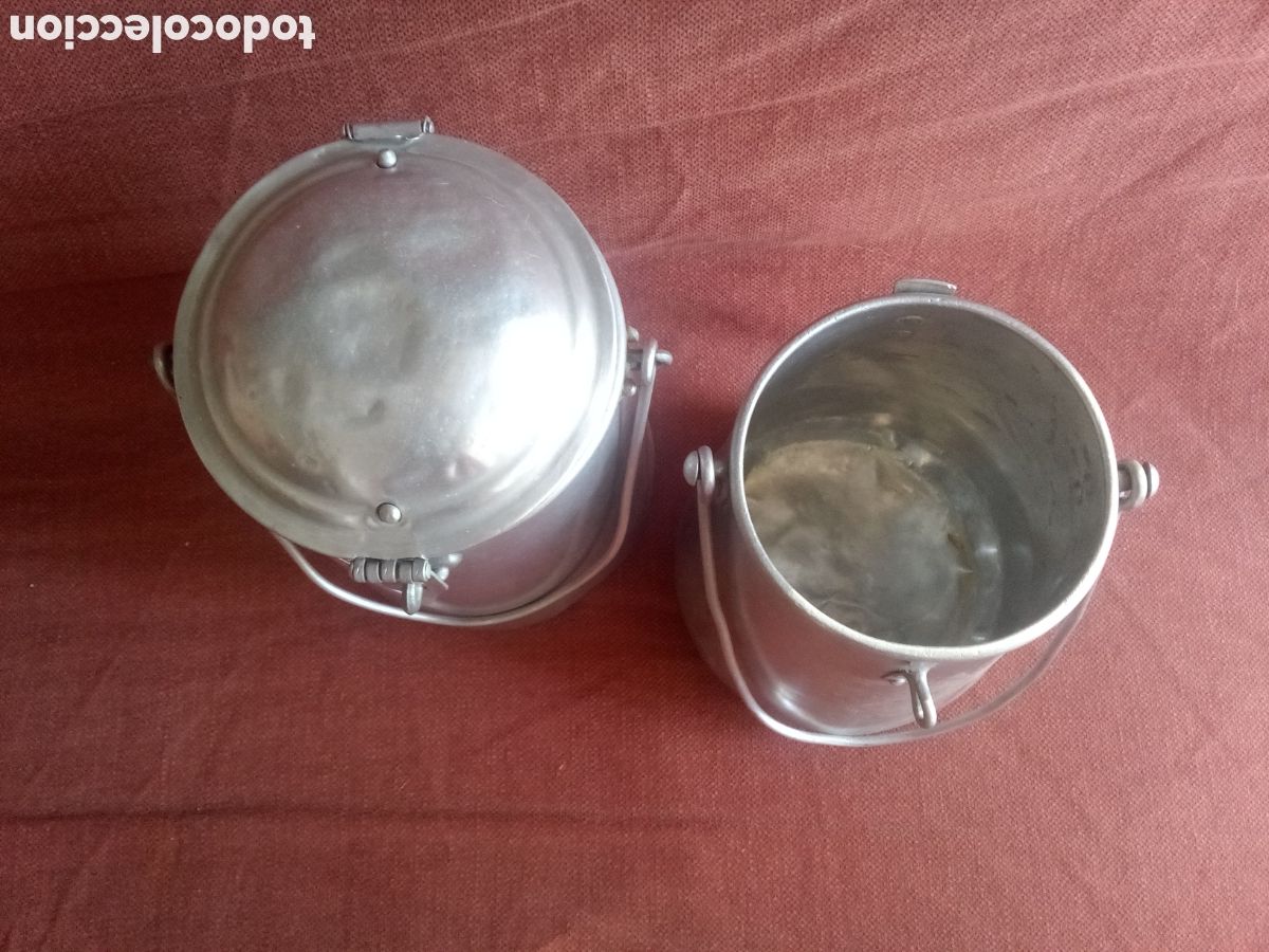 Antig&uuml;edades: DOS LECHERAS DE ALUMINIO - Foto 2