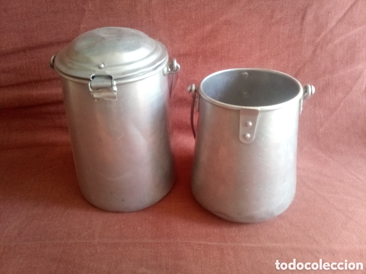 Antig&uuml;edades: DOS LECHERAS DE ALUMINIO - Foto 3