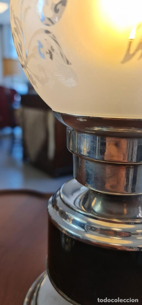 Antig&uuml;edades: Lampara de sobremesa en alpaca plateada - Foto 7