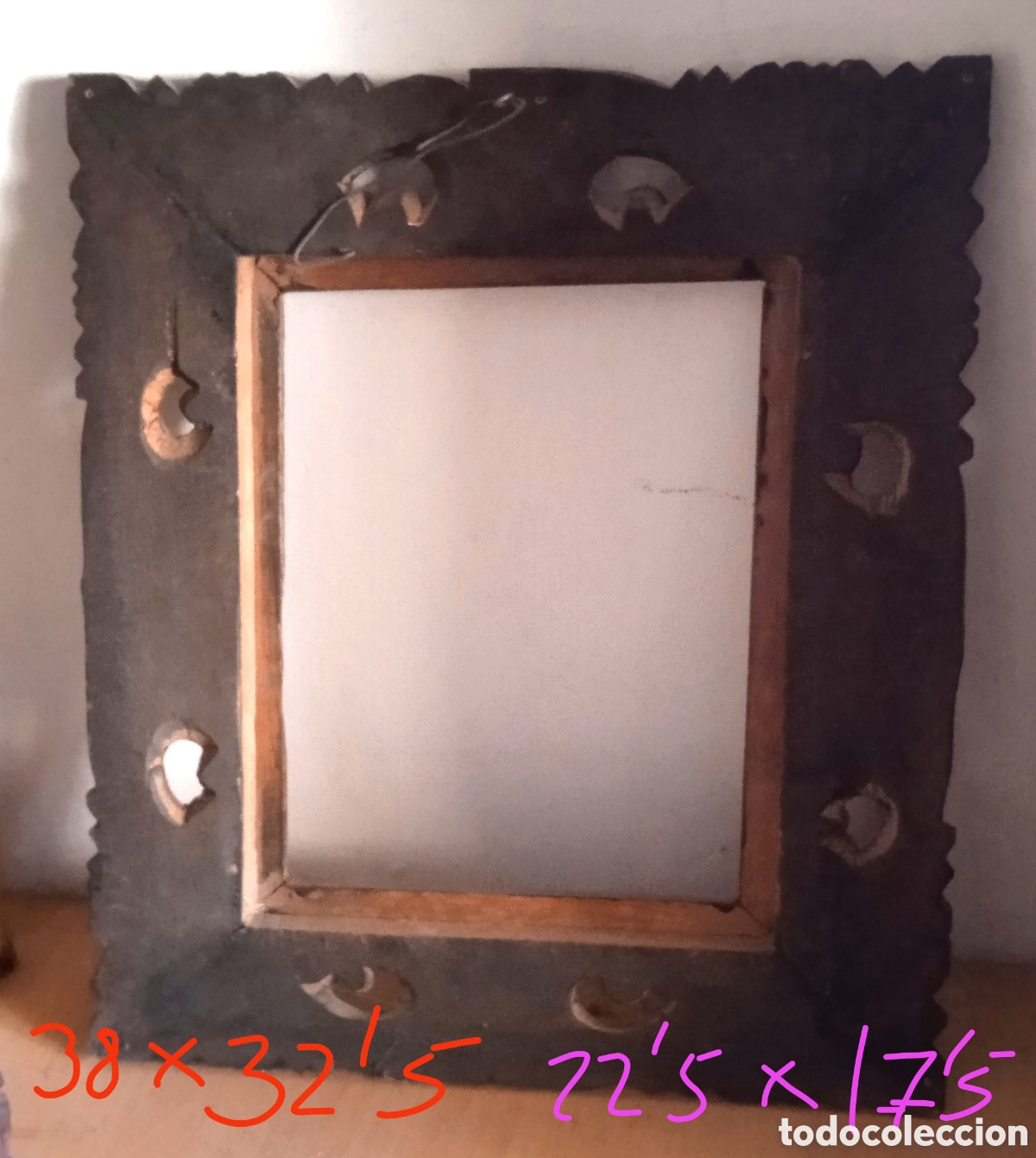 Antig&uuml;edades: Marco tallado madera - Foto 3