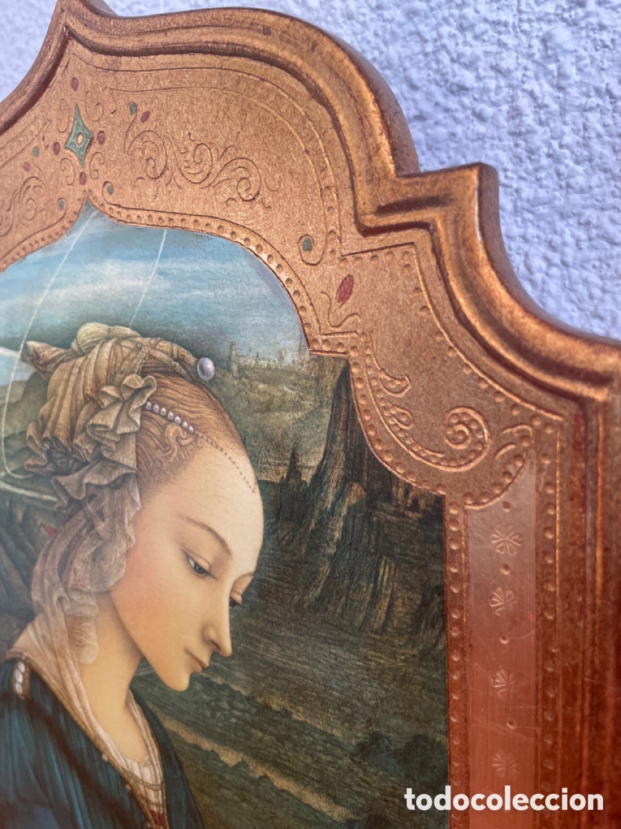 Antig&uuml;edades: Tr&iacute;ptico l&aacute;mina tratada sobre madera - Foto 2