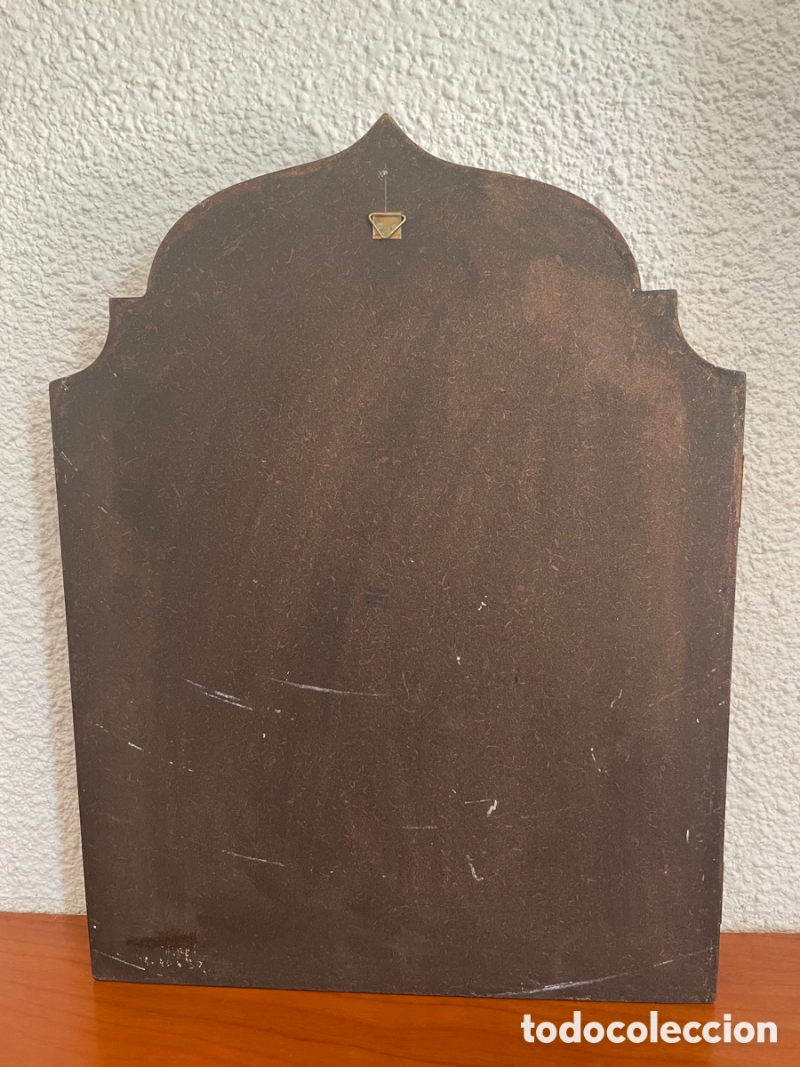 Antig&uuml;edades: Tr&iacute;ptico l&aacute;mina tratada sobre madera - Foto 6