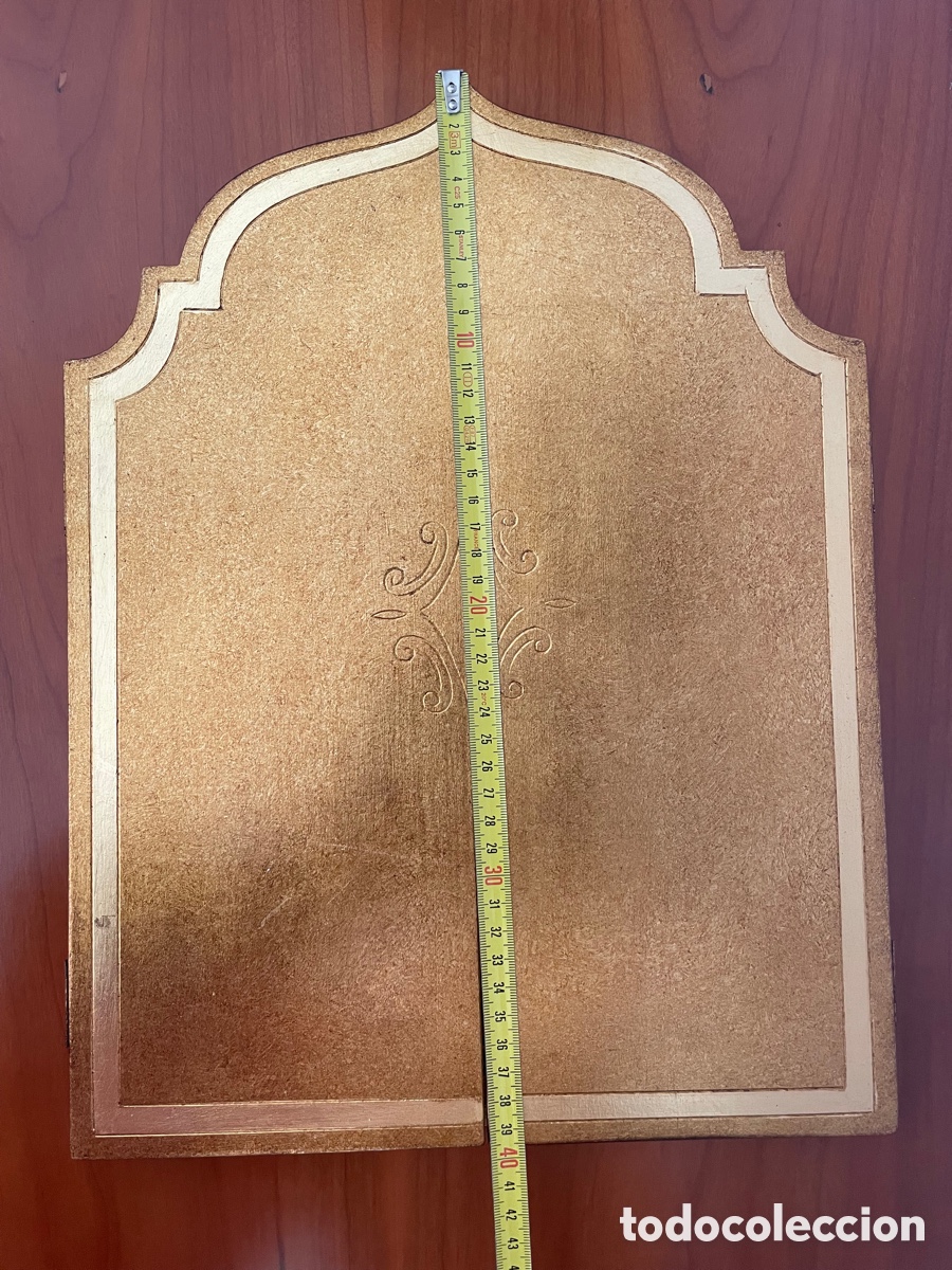 Antig&uuml;edades: Tr&iacute;ptico l&aacute;mina tratada sobre madera - Foto 7